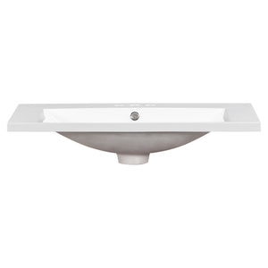 Single Bathroom Basin Sink, Vanity Top Only With 3 Faucet Holes