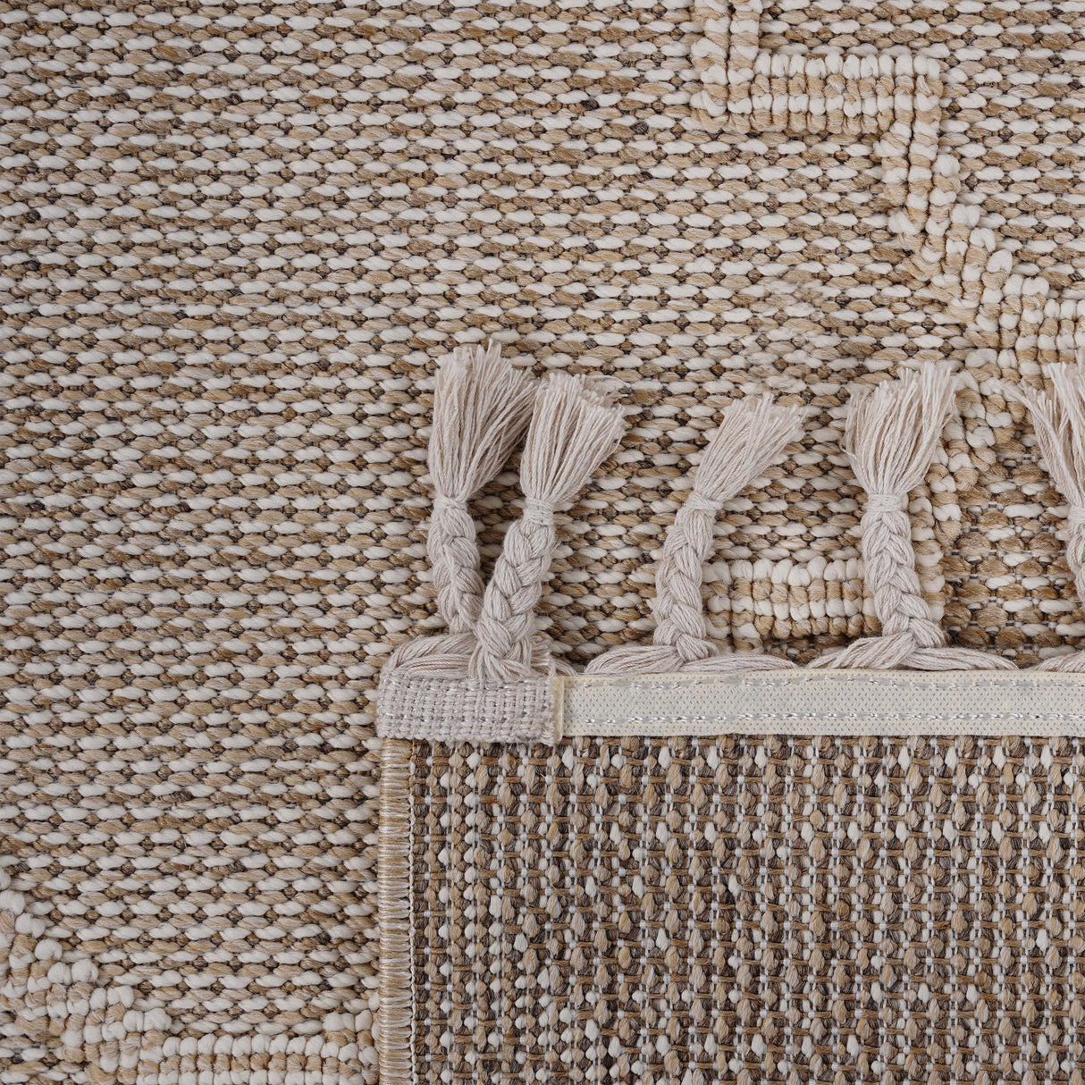 NAAR Guros Collection 4X6 Cream /Trellis Indoor/Outdoor Area Rug