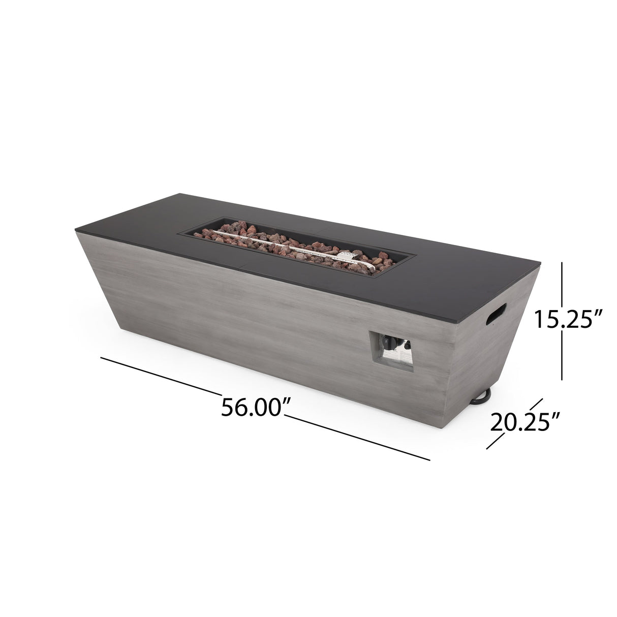 56" Rectangle MGO Fire Pit - 50,000 BTU