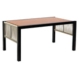 Multi-Person Outdoor Iron Sofa Set with Rattan Decoration