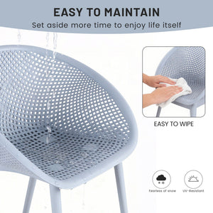 2 Pack Lounge Chair Set & Folding Square Table