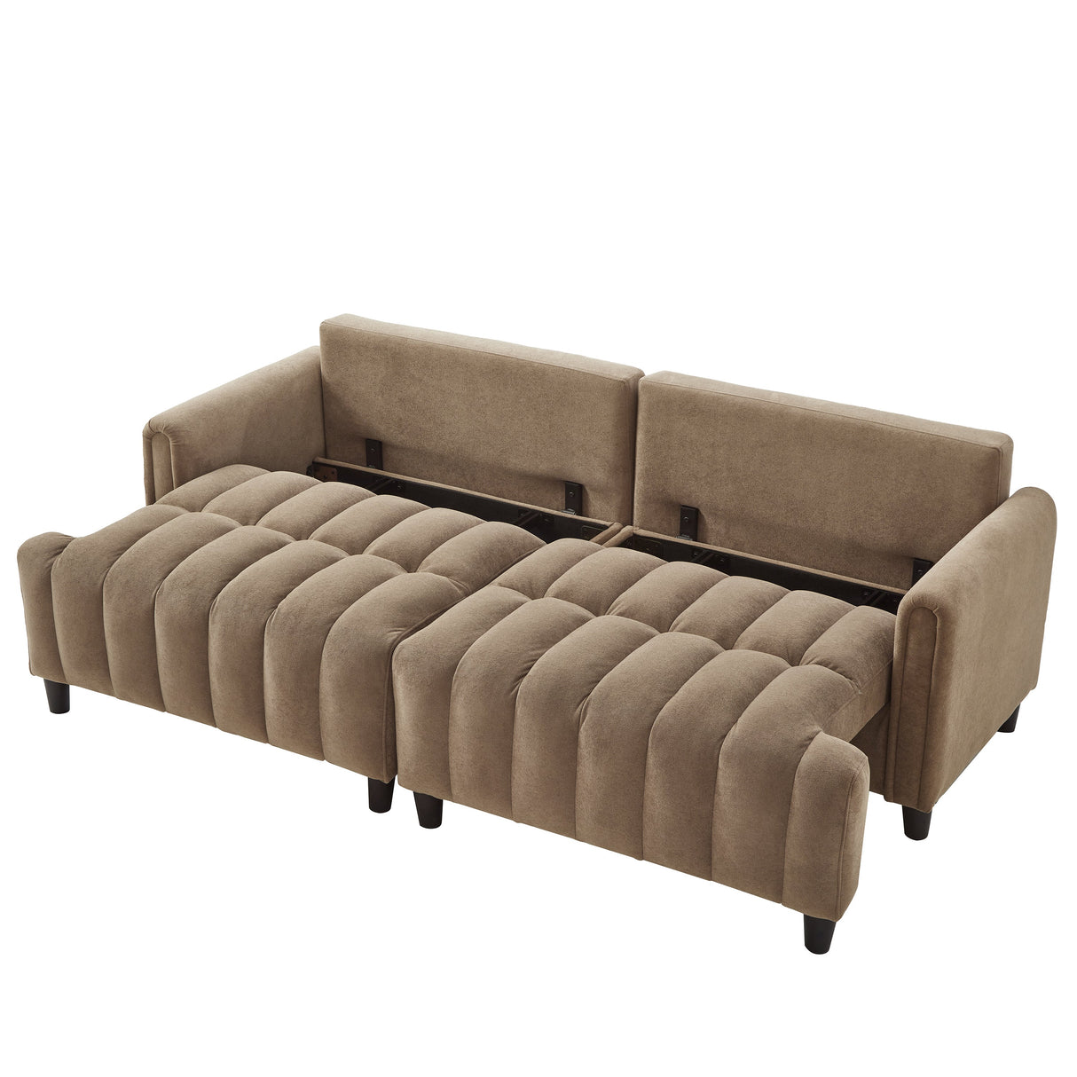 83'' Futon Sofa Bed with Adjustable Backrest and 2 Pillows