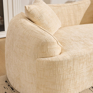 Curved 2 Person Compress Sofa With Armrests, Includes Pillows