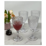 Diamond Cut Plastic Wine Glasses Set of 4 (12oz), BPA Free Acrylic Wine Glass Set, Unbreakable Red Wine Glasses, White Wine Glasses
