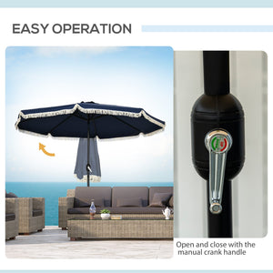 Outsunny 9ft Patio Umbrella with Push Button Tilt and Crank
