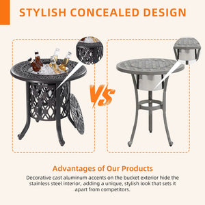 21-Inch Side Table with Removable Ice Bucket