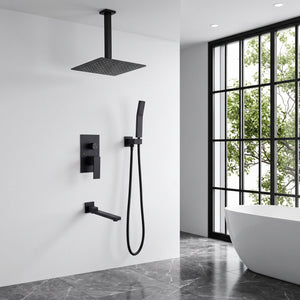 Shower System with Tub Spout,10 inch  Shower Head Shower Set for Bathroom Matte