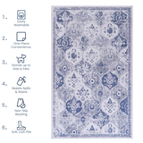 Naar Washable Area Rugs, Low-Pile, Non-Slip, Non-Shedding, Foldable, Kid & Pet Friendly