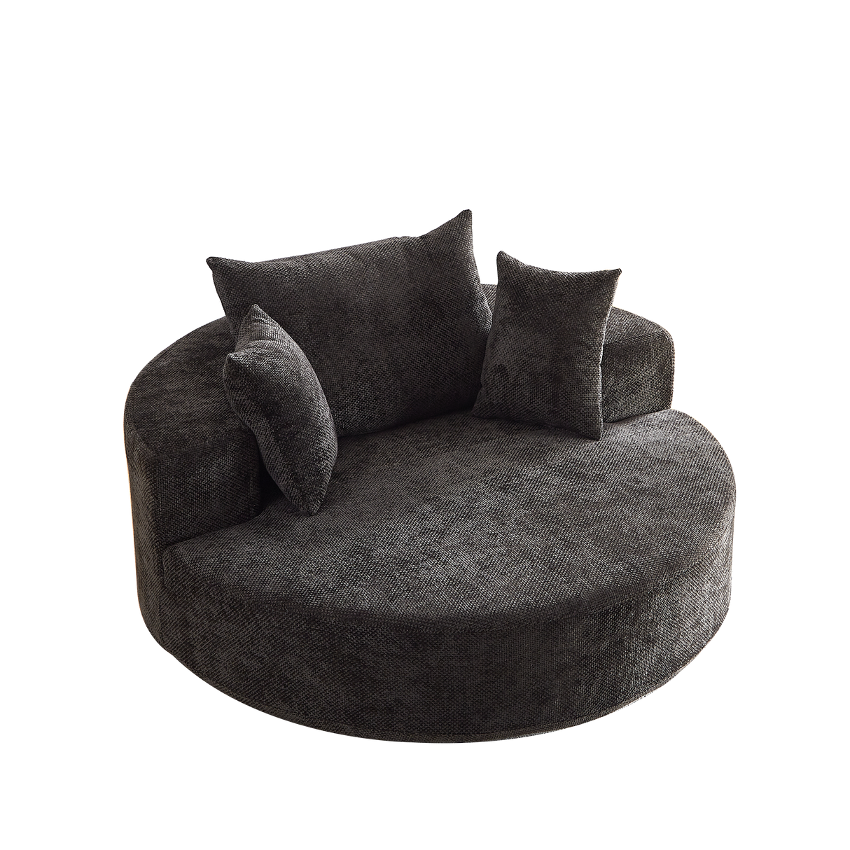 55''L Chenille Foam Single Swivel Chair
