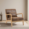 Mid Century Modern Accent Chair with Solid Wood Frame