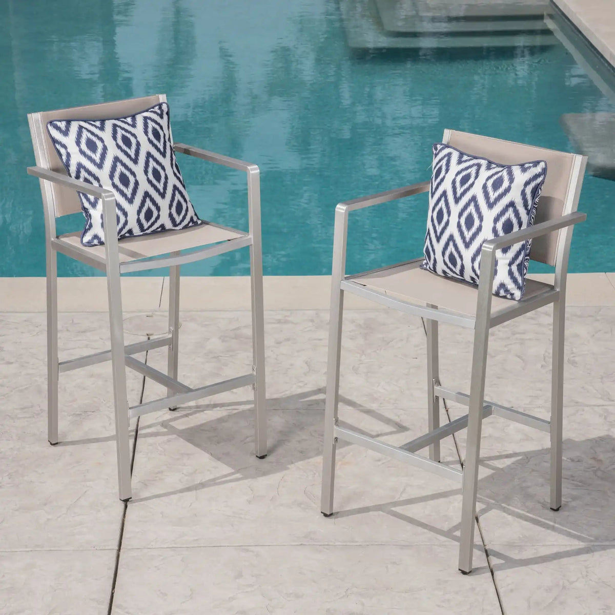 Outdoor Rust Proof Aluminum Barstools (Set of 2)