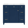 Bathroom Vanity With Ceramic Sink, Soft Close Doors, Adjustable Shelves