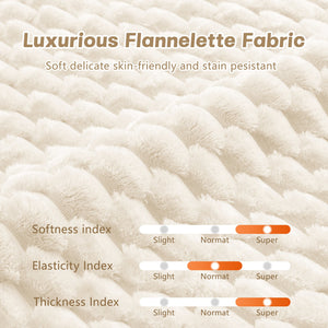 Flannelette Fabric Ottoman - White