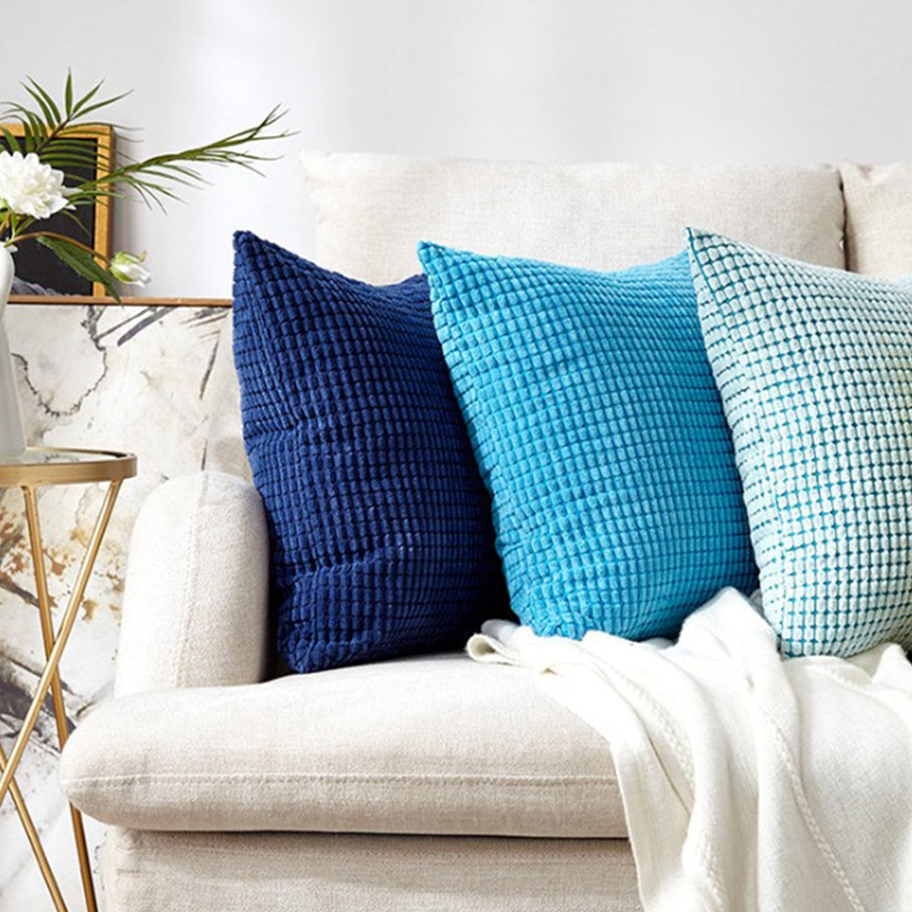 3-Piece Coordinated Pillow Bundle with Inserts – square throw Pillows AND Inserts  3 blues in 2 sizes options – Fancy & Stacy