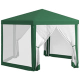 Outsunny 13' x 11' outdoor party tent, hexagon sun shade shelter canopy with protective mesh screen sidewalls, ropes & stakes, green