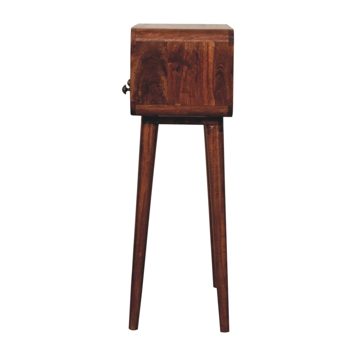 Solid Wood Mini Curved Honey Console Table