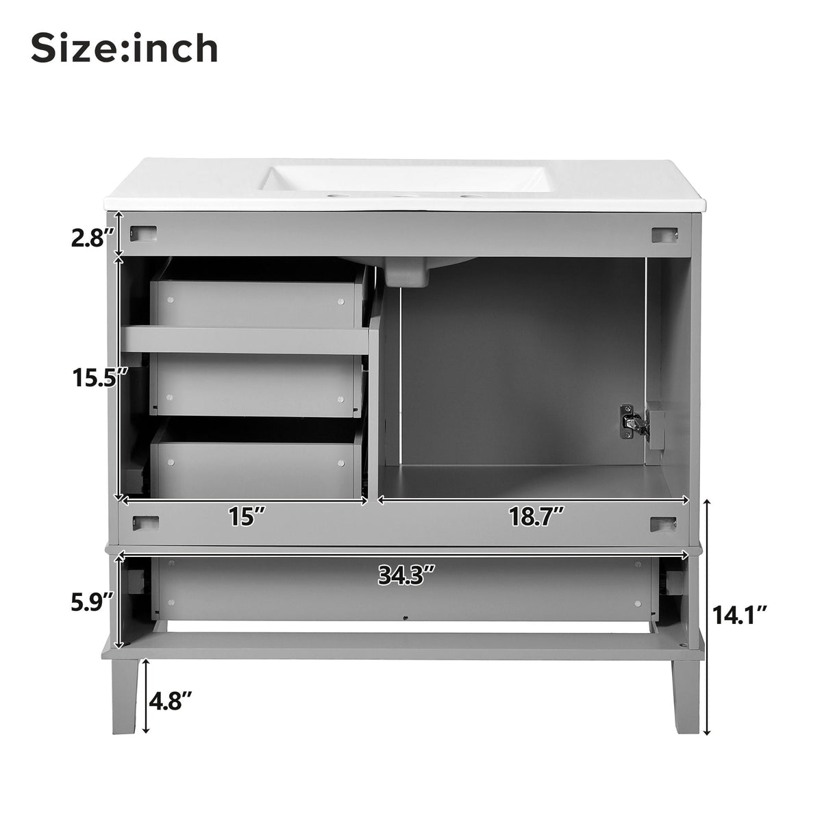 Traditional Bathroom Vanity Set With Soft Close Doors