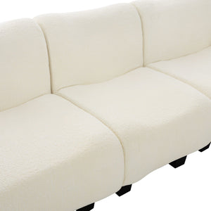 3 Seater Sofa Couch With Curved Armrests