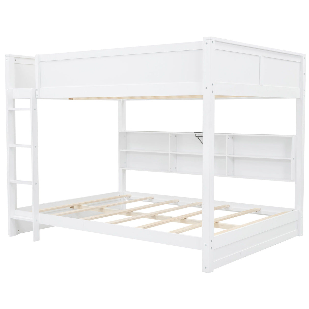 Bunk Bed With Storage Cabinets And USB Ports