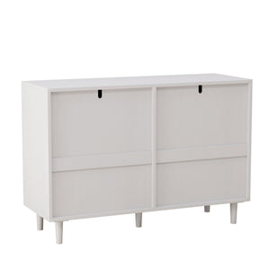 6 Drawer Storage Cabinet with Modern Rattan Drawers - Light Brown, Black, or White