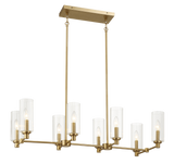 Willow Eight Lights Island Pendant Lamp - Satin Brass