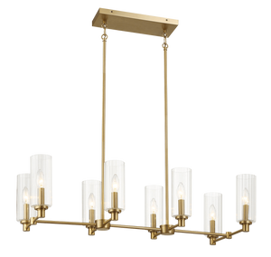 Willow Eight Lights Island Pendant Lamp - Satin Brass