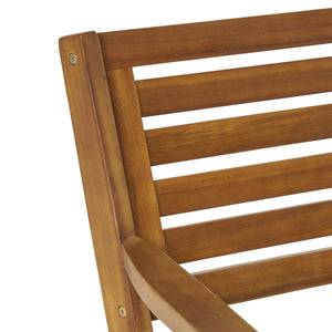 Outdoor 6 Pieces Acacia Wood Dining Set with Cushion and Handwoven Rattan Legs