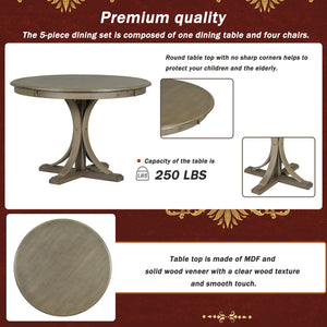 Isla Graceful Pedestal Dining Set for Four