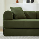 Folding Sofa Bed with Corduroy Upholstery and 2 Pillows