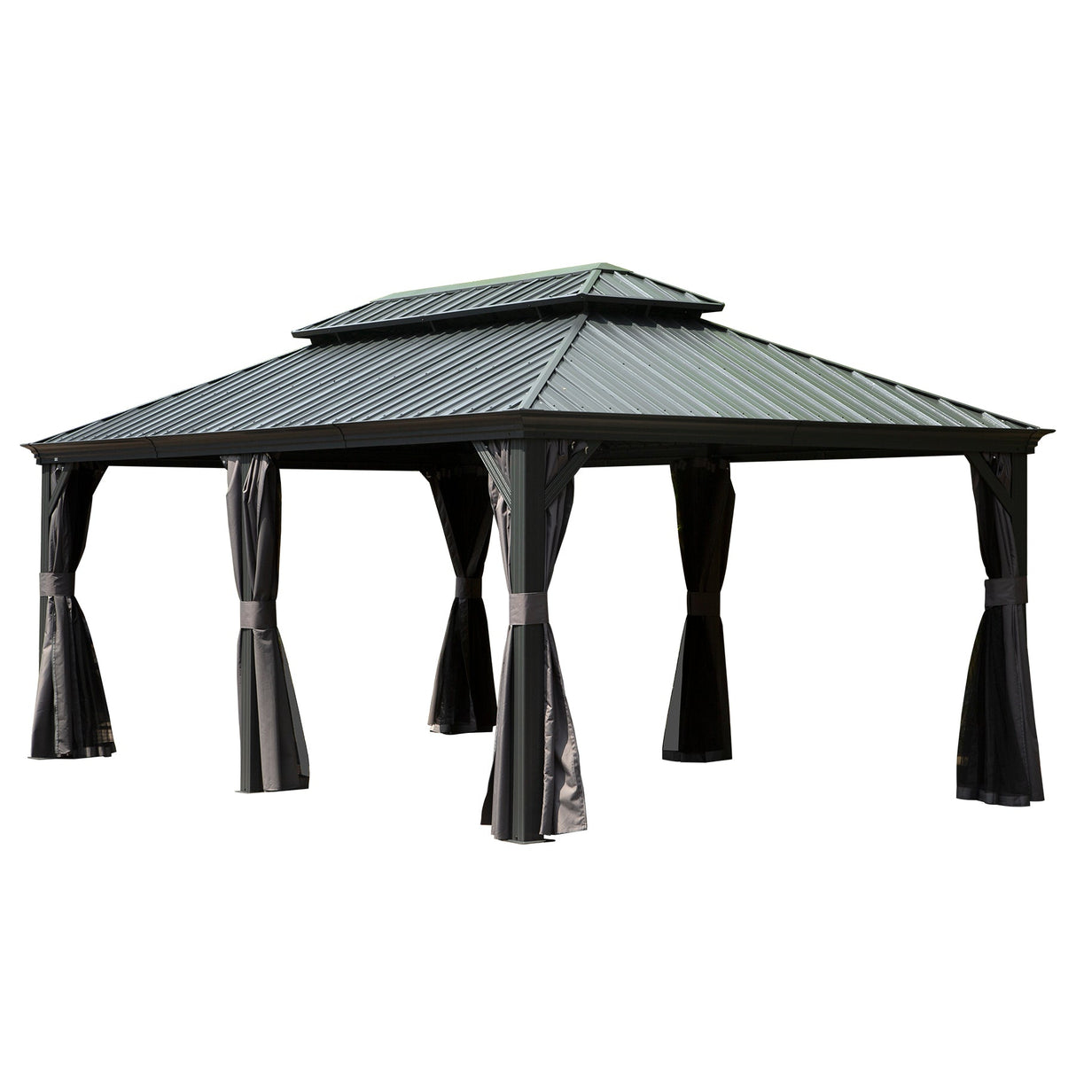 12' x 20' Hardtop Gazebo with Double Roof Canopy
