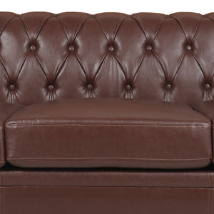 Traditional Square Arm Removable Cushion 3 Seater Sofa