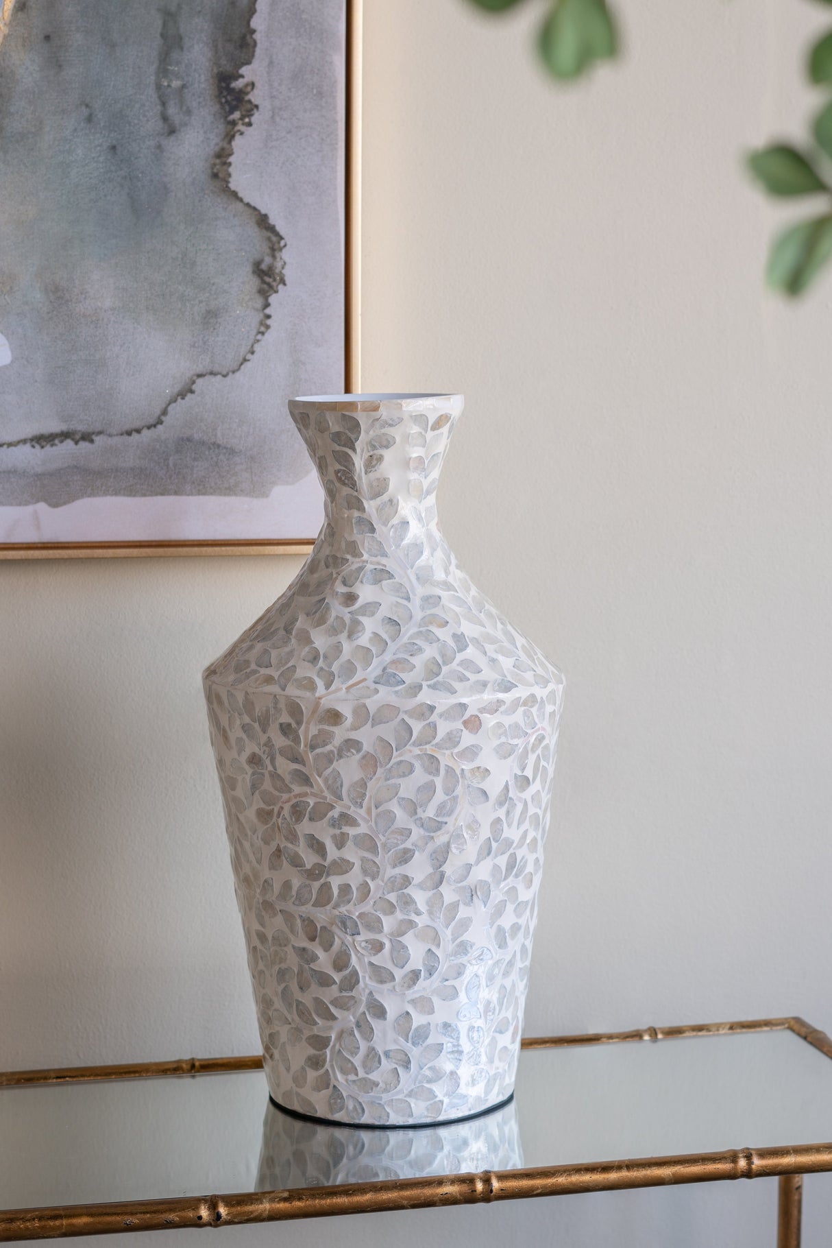D9.8x19.7" Decorative Paper Powder Vase with Tapered Design