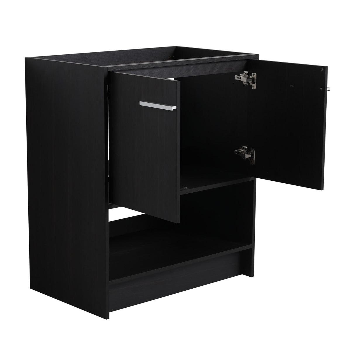 Modern Bathroom Vanity With Ceramic Sink, Freestanding Cabinet, Soft Closing Doors