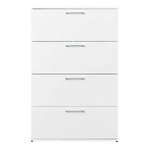 Glossy 4 Drawer Jumbo Chest with Extra Deep Storage - Dark Gray or White