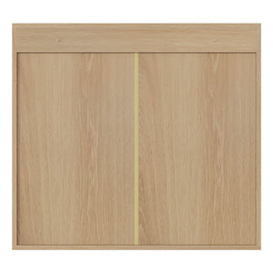 Wall Mounted Bathroom Cabinet With Double Doors And Vertical Grooved Design For Bathrooms - Oak