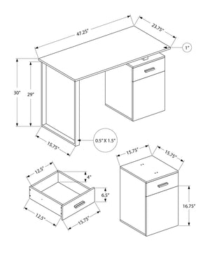Contemporary Computer Desk with Storage Drawers