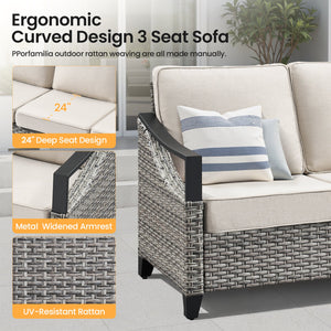 73.4" Wide Outdoor Wicker Sofa