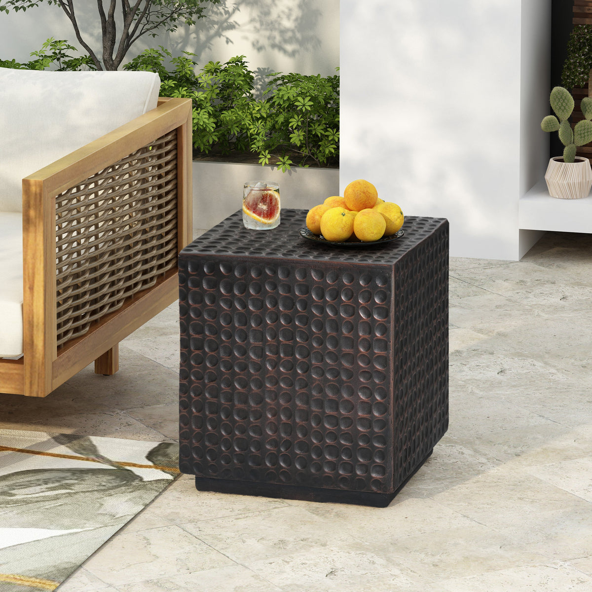 Outdoor Side Table - Patio End Table Cube