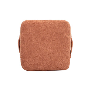Oliver 16' Tapered Square Upholstered Ottoman in Spice Orange Fleeced Teddy