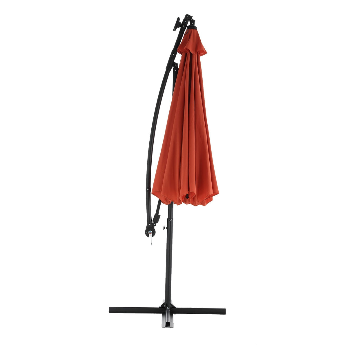 10ft Solar LED Offset Hanging Market Patio Umbrella (Orange)