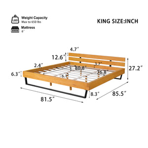 Pine Wood Bed Frame - King Size