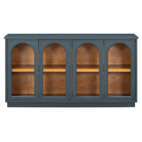 Arched Storage Cabinet with Glass Doors