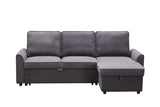 Modern Modular L-Shaped Sofa Bed with ChaiseDark Grey Linen