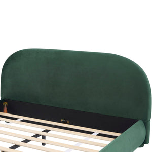 Upholstered Simple Modern Bedroom Bed With Curved Headboard