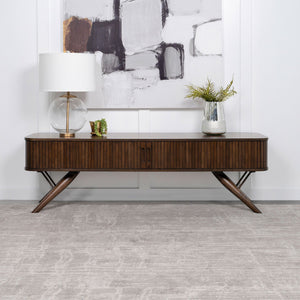 Stewart - TV Stand With Sliding Doors - Walnut