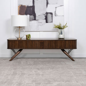 Stewart - TV Stand With Sliding Doors - Walnut