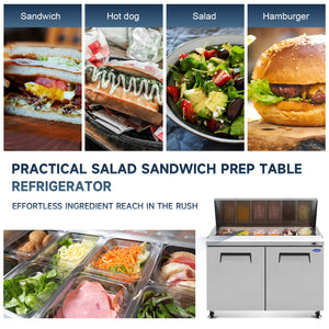 Orikool 48 Inch Sandwich & Salad Prep Table