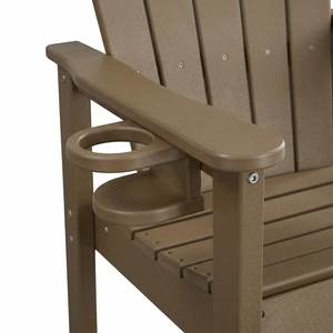 HDPE Bar Height Adirondack Chair with Cup Holder, All-Weather Outdoor Patio Chair