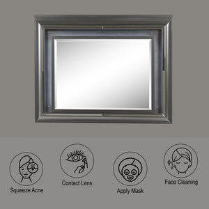 Sawyer Metallic Mirror with LED Lighting - Dark Gray
