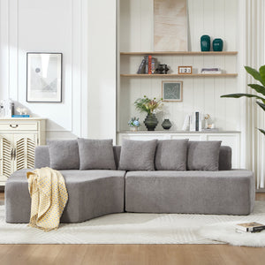 Compression Sectional Couch with Comfy Chaise